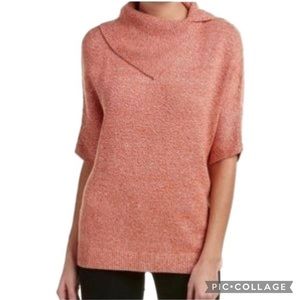 cabi Split Cowl Neck Short Dolman Sleeve Marled Orange Sweater Small